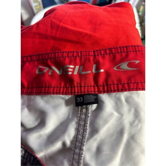 Oneill Red Solo Cup Quarters Swim Trunks Size 33 - Picture 4 of 6